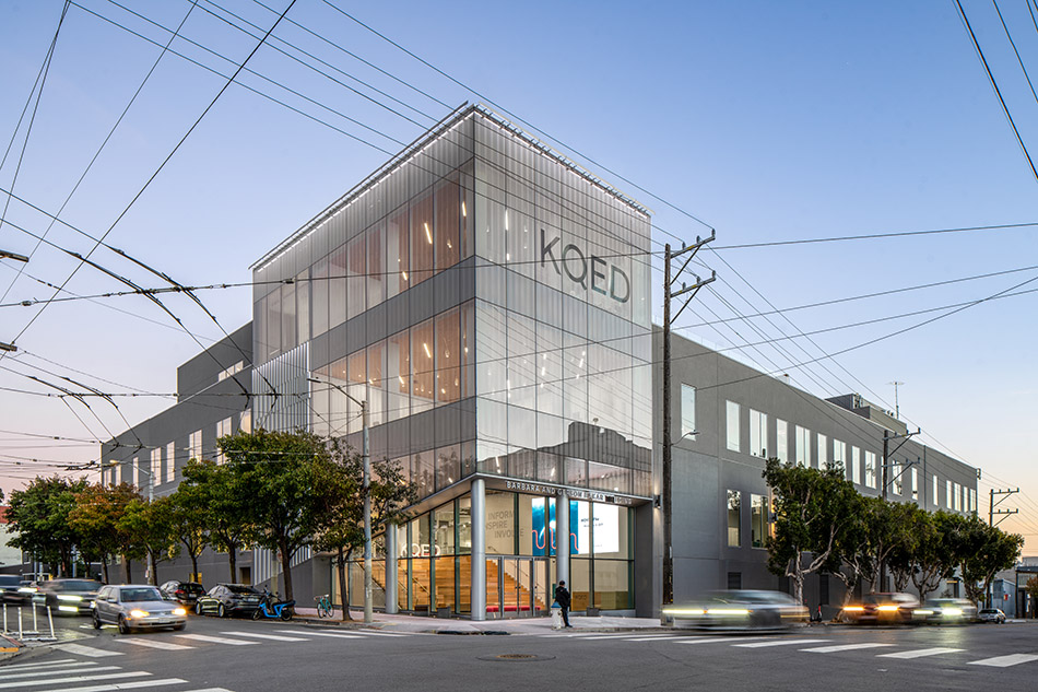 KQED Headquarters in San Francisco at dusk